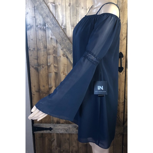 I.N San Francisco Navy Blue Polyester Small Dress - Picture 3 of 10